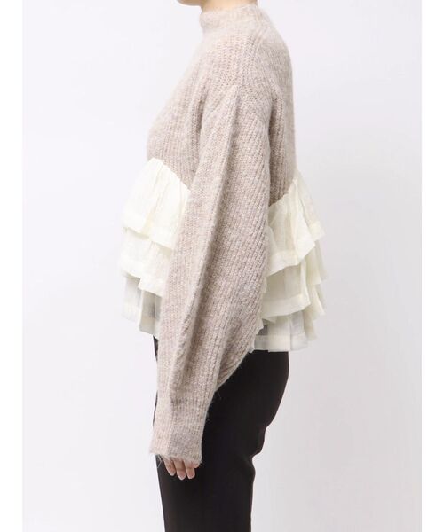 LAGUNAMOON(ラグナムーン)の「フリルドッキングペプラムニットプルオーバー(ニット/セーター・レディース・アイボリー/チャコールグレー/ベージュ・FREE)」の19枚目の写真