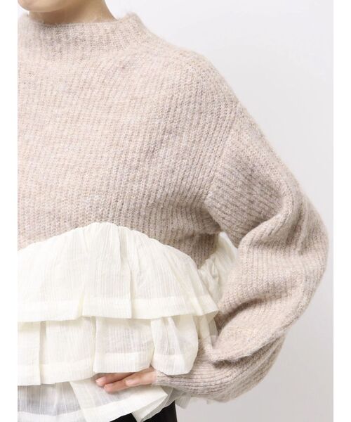 LAGUNAMOON(ラグナムーン)の「フリルドッキングペプラムニットプルオーバー(ニット/セーター・レディース・アイボリー/チャコールグレー/ベージュ・FREE)」の16枚目の写真