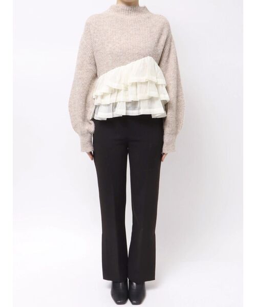 LAGUNAMOON(ラグナムーン)の「フリルドッキングペプラムニットプルオーバー(ニット/セーター・レディース・アイボリー/チャコールグレー/ベージュ・FREE)」の13枚目の写真