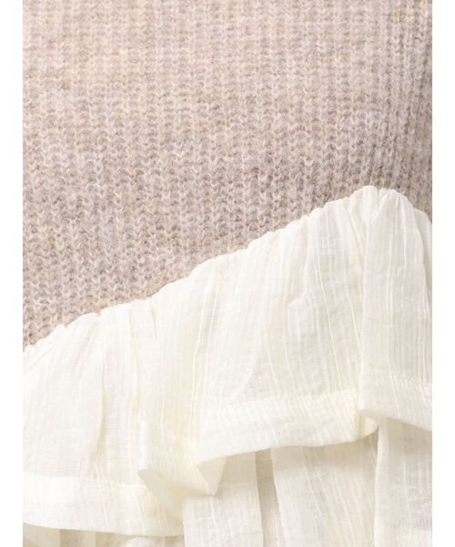 LAGUNAMOON(ラグナムーン)の「フリルドッキングペプラムニットプルオーバー(ニット/セーター・レディース・アイボリー/チャコールグレー/ベージュ・FREE)」の10枚目の写真