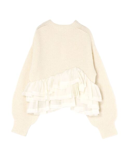 LAGUNAMOON(ラグナムーン)の「フリルドッキングペプラムニットプルオーバー(ニット/セーター・レディース・アイボリー/チャコールグレー/ベージュ・FREE)」の6枚目の写真