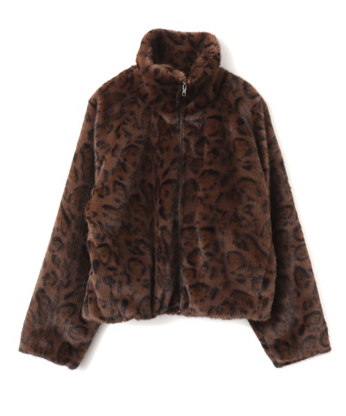 atmos pink（アトモスピンク）の「atmos pink Faux Fur Zip Blouson / アトモス ピンク フォー ファー ジップ ブルゾン（その他アウター・レディース・レオパード/ブラック/アイボリー・FREE）」の3枚目の写真