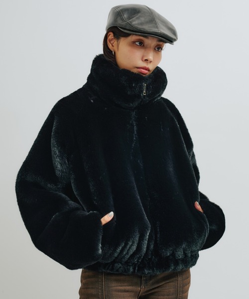 atmos pink（アトモスピンク）の「atmos pink Faux Fur Zip Blouson / アトモス ピンク フォー ファー ジップ ブルゾン（その他アウター・レディース・レオパード/ブラック/アイボリー・FREE）」の13枚目の写真