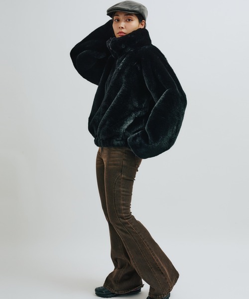 atmos pink（アトモスピンク）の「atmos pink Faux Fur Zip Blouson / アトモス ピンク フォー ファー ジップ ブルゾン（その他アウター・レディース・レオパード/ブラック/アイボリー・FREE）」の21枚目の写真