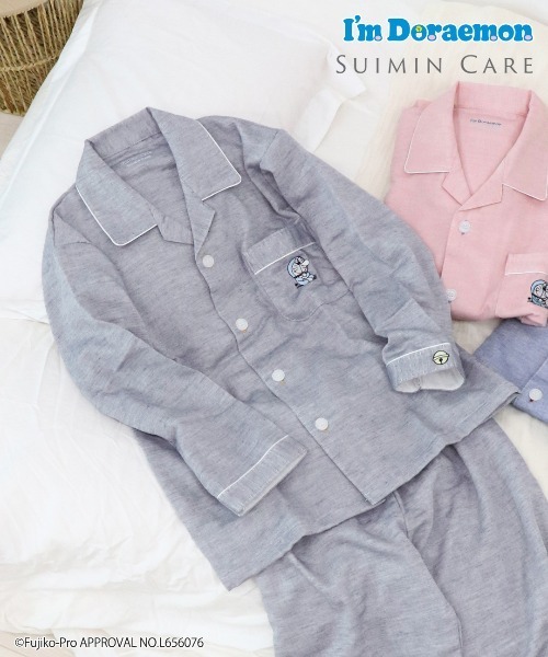RUGGEDWORKS(ラゲッドワークス)の「《I'm Doraemon》アイム ドラえもん 3重ガーゼ パジャマ 男女兼用(ルームウェア/パジャマ・メンズ・ピンク/ブルー/ネイビー・M/S/LL/L)」の2枚目の写真