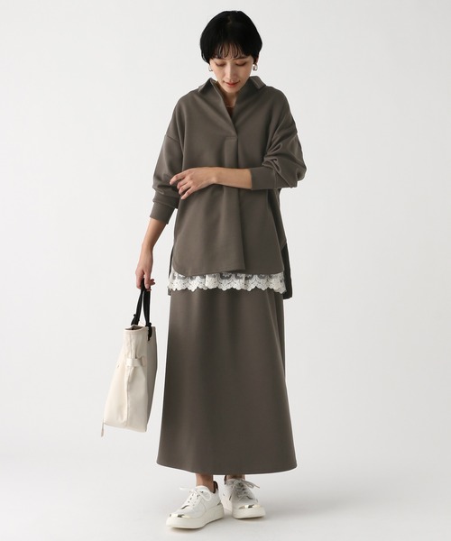 Elura（エルーラ）の「ダンボールセットアップ/636892（セットアップ・レディース・アイボリー/グレイッシュベージュ/チャコールグレー・FREE）」の4枚目の写真