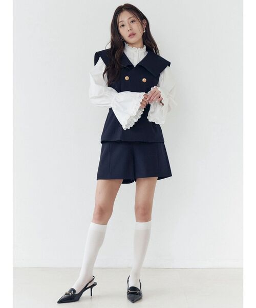 CALNAMUR（カルナムール）の「ダブルブレストビッグカラージレ（その他アウター・レディース・ネイビー・SMALL/MEDIUM）」の3枚目の写真