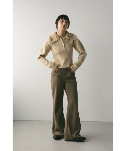 STYLEMIXER(スタイルミキサー)の「ジャージーセミフレアパンツ(スラックス・レディース・ネイビー/アイボリー/カーキ・SMALL/MEDIUM)」の12枚目の写真