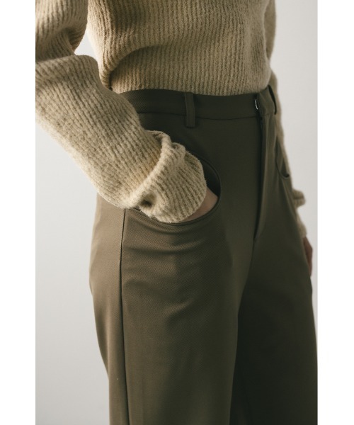 STYLEMIXER(スタイルミキサー)の「ジャージーセミフレアパンツ(スラックス・レディース・ネイビー/アイボリー/カーキ・SMALL/MEDIUM)」の15枚目の写真