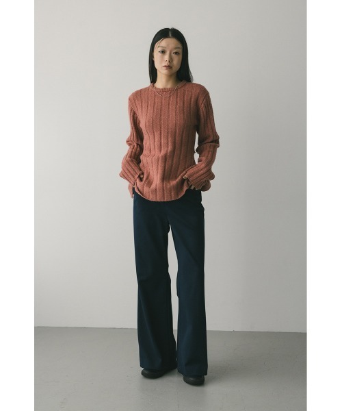 STYLEMIXER(スタイルミキサー)の「ジャージーセミフレアパンツ(スラックス・レディース・ネイビー/アイボリー/カーキ・SMALL/MEDIUM)」の21枚目の写真
