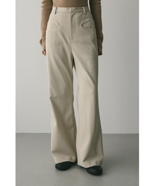 STYLEMIXER(スタイルミキサー)の「ジャージーセミフレアパンツ(スラックス・レディース・ネイビー/アイボリー/カーキ・SMALL/MEDIUM)」の5枚目の写真