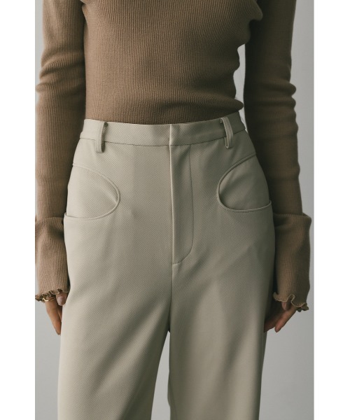 STYLEMIXER(スタイルミキサー)の「ジャージーセミフレアパンツ(スラックス・レディース・ネイビー/アイボリー/カーキ・SMALL/MEDIUM)」の6枚目の写真