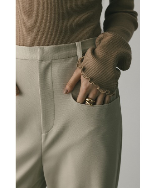 STYLEMIXER(スタイルミキサー)の「ジャージーセミフレアパンツ(スラックス・レディース・ネイビー/アイボリー/カーキ・SMALL/MEDIUM)」の7枚目の写真