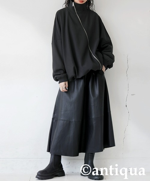 antiqua(アンティカ)の「フェイクレザー スカート(スカート・レディース・ブラック・ONESIZE)」の15枚目の写真