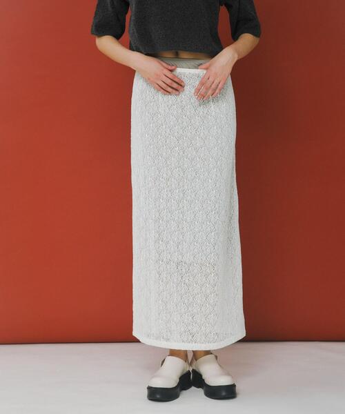 LAATO（ラート）の「melon lace skirt（スカート・レディース・ホワイト/ブラック/ライトブラウン・FREE）」の4枚目の写真