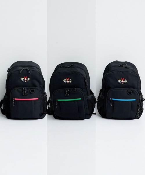 zucchero（ズッケロ）の「パワーパフガールズ リュック ナイロン 大容量 機能性 スクール 28L TPGSR-04（バックパック/リュック・レディース・ブラック×グリーン/ブラック×ブルー/ブラック×ピンク・FREE）」の4枚目の写真