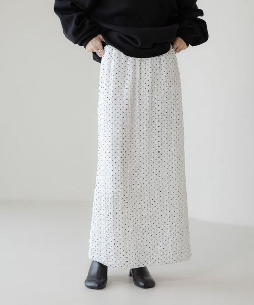 LOWRYS FARM（ローリーズファーム）の「チビフリルカットタイトスカート　636416（スカート・レディース・ホワイト/ブラック/グレー/グリーン/ホワイト系その他/ブラック系その他・FREE）」の3枚目の写真