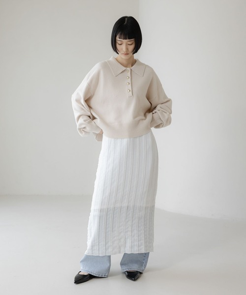 LOWRYS FARM（ローリーズファーム）の「チビフリルカットタイトスカート　636416（スカート・レディース・ホワイト/ブラック/グレー/グリーン/ホワイト系その他/ブラック系その他・FREE）」の15枚目の写真