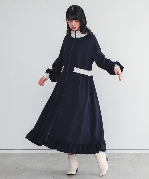 somari imagination（ソマリ イマジネーション）の「『ジャージフレアワンピース』（ワンピース・レディース・ネイビー/ブラック・1/2）」の5枚目の写真