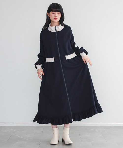 somari imagination（ソマリ イマジネーション）の「『ジャージフレアワンピース』（ワンピース・レディース・ネイビー/ブラック・1/2）」の6枚目の写真