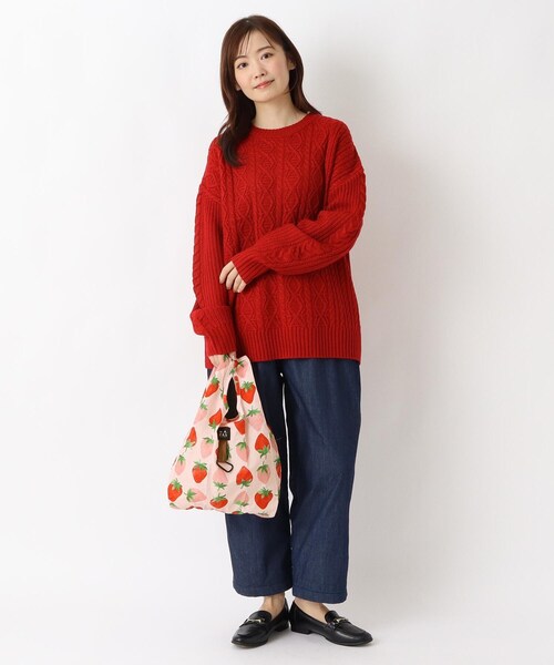 one'sterrace(ワンズテラス)の「FH エコバッグ イチゴパーティ S(エコバッグ/サブバッグ・レディース・ピンク系9・99)」の10枚目の写真