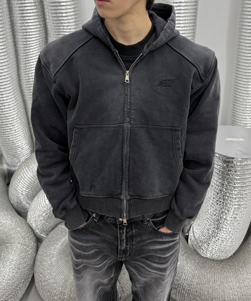 FORCESENSITIVE(フォースセンスティブ)の「FORCE WASHED HOODIE ZIP-UP BK(パーカー・メンズ・その他・1/0/2)」の2枚目の写真