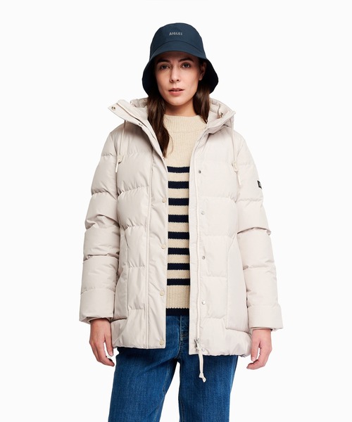 AIGLE（エーグル）の「GORE-TEX ゴアテックス ウィンドストッパー(R) 防風 透湿 撥水 ダウンジャケット RP（ダウンジャケット/コート・レディース・ホワイト/ブラック/グリーン・42/44/40/38/34/36）」の7枚目の写真