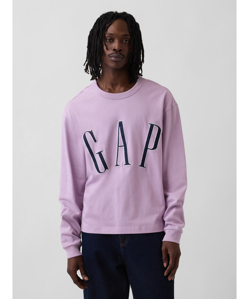 セール】オーバーサイズ GAPロゴ クロップドTシャツ 長袖（Tシャツ