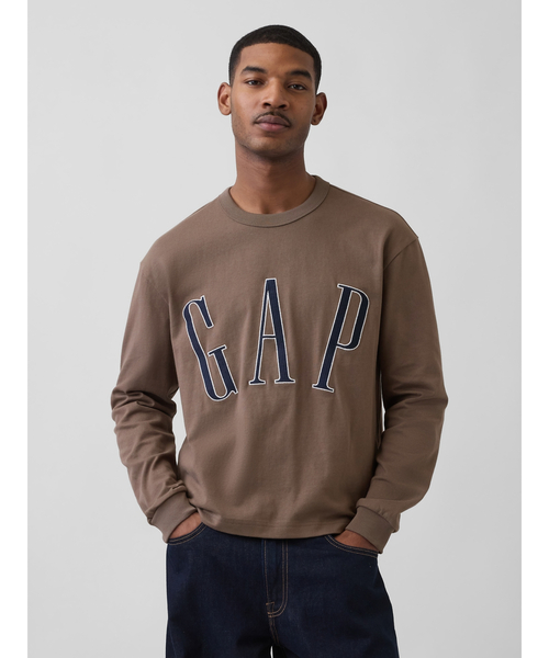 Oversize GAP логотип кроп‑футболка с длинным рукавом