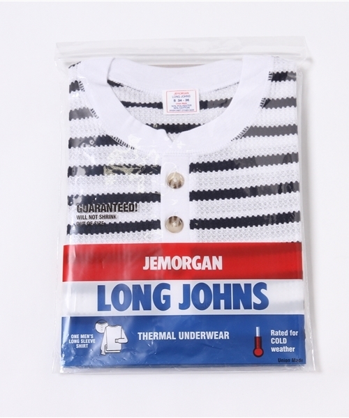 Abiding Aim(アバイディングエイム)の「【JEMORGAN】先染めボーダーワッフル長袖ヘンリーネックTシャツ(Tシャツ/カットソー・メンズ・グレー系その他/ブラック系その他/ホワイト系その他/ブルー系その他・XL/M/S/L)」の2枚目の写真