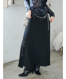 Studded maxi skirt(Black)