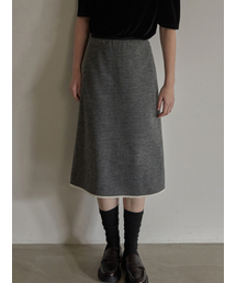 Lace detail A line skirt - Charcoal