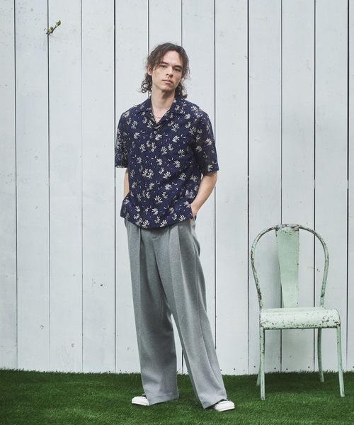 CASPER JOHN(キャスパージョン)の「Flower lace shirts/フラワーレースシャツ(シャツ/ブラウス・メンズ・ライトグレー/ミント/ネイビー・SMALL/X-SMALL/LARGE/MEDIUM)」の9枚目の写真