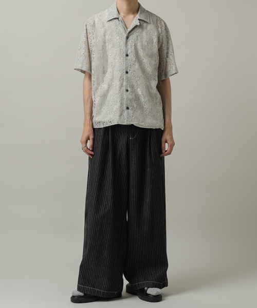 CASPER JOHN(キャスパージョン)の「Flower lace shirts/フラワーレースシャツ(シャツ/ブラウス・メンズ・ライトグレー/ミント/ネイビー・SMALL/X-SMALL/LARGE/MEDIUM)」の12枚目の写真