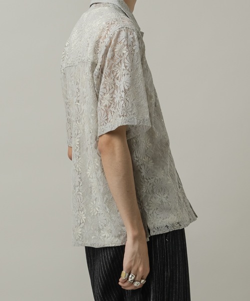 CASPER JOHN(キャスパージョン)の「Flower lace shirts/フラワーレースシャツ(シャツ/ブラウス・メンズ・ライトグレー/ミント/ネイビー・SMALL/X-SMALL/LARGE/MEDIUM)」の11枚目の写真