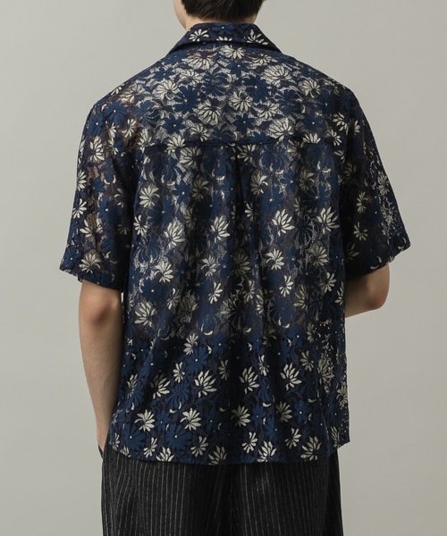 CASPER JOHN(キャスパージョン)の「Flower lace shirts/フラワーレースシャツ(シャツ/ブラウス・メンズ・ライトグレー/ミント/ネイビー・SMALL/X-SMALL/LARGE/MEDIUM)」の14枚目の写真