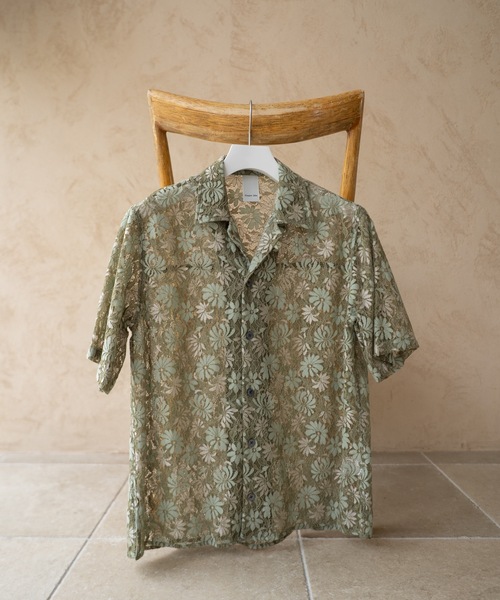 CASPER JOHN(キャスパージョン)の「Flower lace shirts/フラワーレースシャツ(シャツ/ブラウス・メンズ・ライトグレー/ミント/ネイビー・SMALL/X-SMALL/LARGE/MEDIUM)」の18枚目の写真