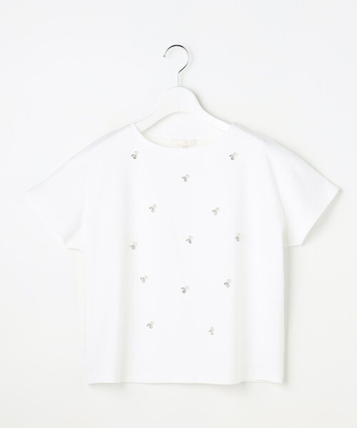 自由区(ジユウク)の「ビジュー Tシャツ(Tシャツ/カットソー・レディース・アイボリー系/ブラック系/黄土色系・32)」の13枚目の写真