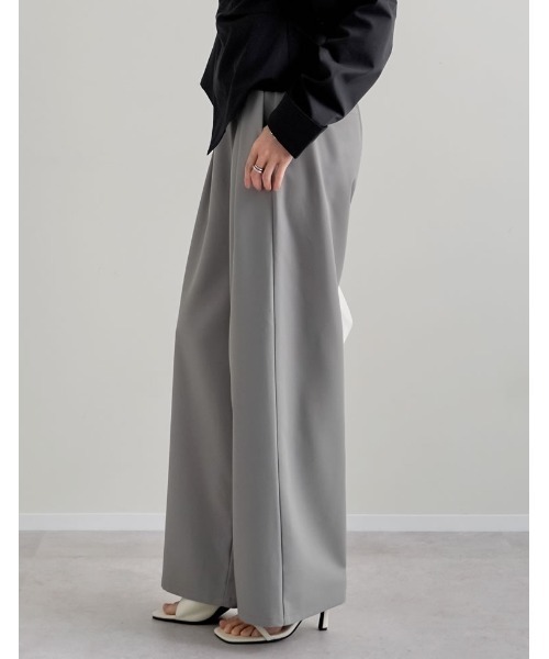 Re:EDIT（リエディ）の「[2026S/S COLLECTION][低身長/高身長サイズ有]ツイルツータックワイドパンツ（その他パンツ・レディース・ベージュ/イエロー/ブラウン/グレー・SHORT/MEDIUM/TALL/LARGE）」の7枚目の写真