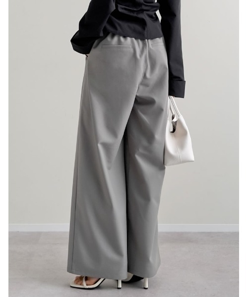 Re:EDIT（リエディ）の「[2026S/S COLLECTION][低身長/高身長サイズ有]ツイルツータックワイドパンツ（その他パンツ・レディース・ベージュ/イエロー/ブラウン/グレー・SHORT/MEDIUM/TALL/LARGE）」の8枚目の写真