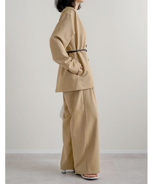 Re:EDIT（リエディ）の「[2026S/S COLLECTION][低身長/高身長サイズ有]ツイルツータックワイドパンツ（その他パンツ・レディース・ベージュ/イエロー/ブラウン/グレー・SHORT/MEDIUM/TALL/LARGE）」の12枚目の写真