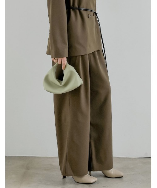 Re:EDIT（リエディ）の「[2026S/S COLLECTION][低身長/高身長サイズ有]ツイルツータックワイドパンツ（その他パンツ・レディース・ベージュ/イエロー/ブラウン/グレー・SHORT/MEDIUM/TALL/LARGE）」の14枚目の写真