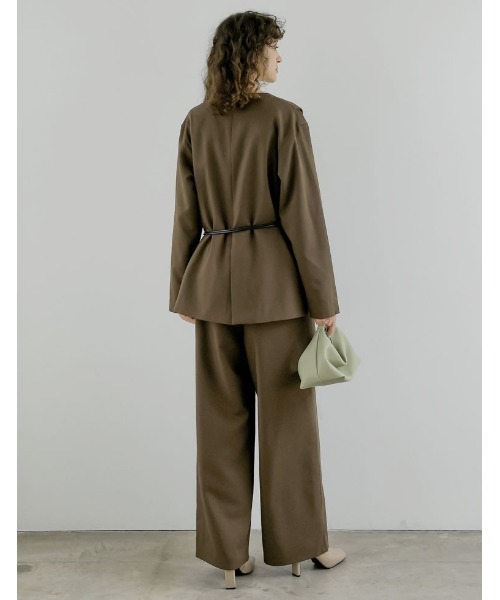 Re:EDIT（リエディ）の「[2026S/S COLLECTION][低身長/高身長サイズ有]ツイルツータックワイドパンツ（その他パンツ・レディース・ベージュ/イエロー/ブラウン/グレー・SHORT/MEDIUM/TALL/LARGE）」の15枚目の写真