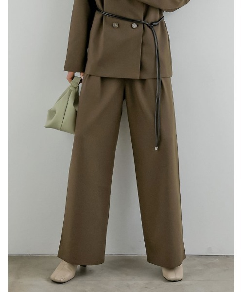 Re:EDIT（リエディ）の「[2026S/S COLLECTION][低身長/高身長サイズ有]ツイルツータックワイドパンツ（その他パンツ・レディース・ベージュ/イエロー/ブラウン/グレー・SHORT/MEDIUM/TALL/LARGE）」の16枚目の写真