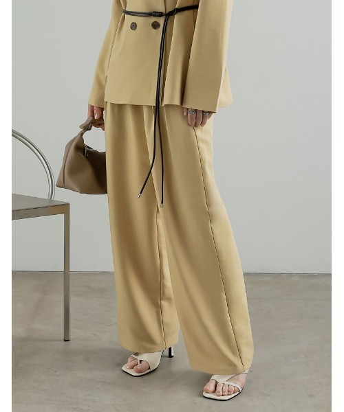 Re:EDIT（リエディ）の「[2026S/S COLLECTION][低身長/高身長サイズ有]ツイルツータックワイドパンツ（その他パンツ・レディース・ベージュ/イエロー/ブラウン/グレー・SHORT/MEDIUM/TALL/LARGE）」の18枚目の写真