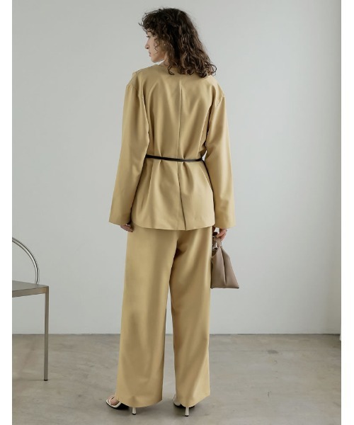 Re:EDIT（リエディ）の「[2026S/S COLLECTION][低身長/高身長サイズ有]ツイルツータックワイドパンツ（その他パンツ・レディース・ベージュ/イエロー/ブラウン/グレー・SHORT/MEDIUM/TALL/LARGE）」の19枚目の写真