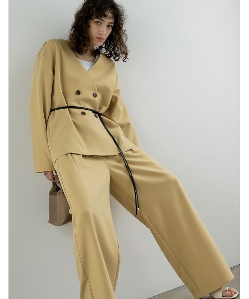 Re:EDIT（リエディ）の「[2026S/S COLLECTION][低身長/高身長サイズ有]ツイルツータックワイドパンツ（その他パンツ・レディース・ベージュ/イエロー/ブラウン/グレー・SHORT/MEDIUM/TALL/LARGE）」の20枚目の写真