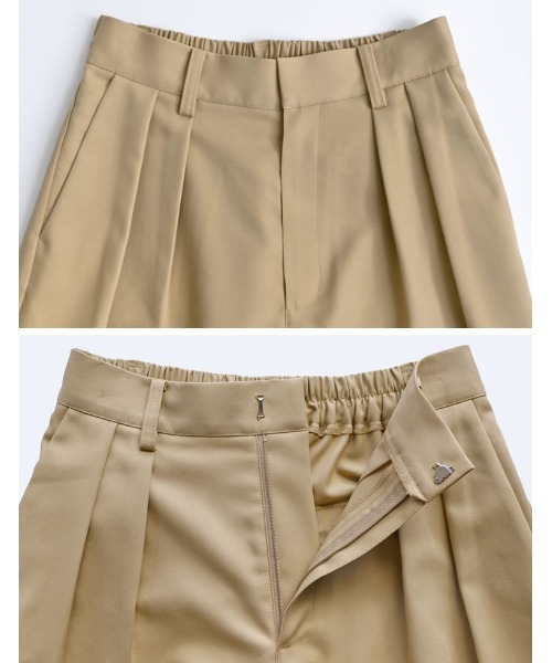 Re:EDIT（リエディ）の「[2026S/S COLLECTION][低身長/高身長サイズ有]ツイルツータックワイドパンツ（その他パンツ・レディース・ベージュ/イエロー/ブラウン/グレー・SHORT/MEDIUM/TALL/LARGE）」の21枚目の写真