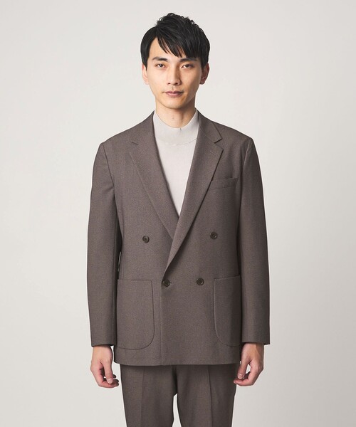 green label relaxing（グリーンレーベルリラクシング）の「A+ ポリエステル シャークスキン ダブルブレスト 4B スタンダード セットアップ ジャケット -ウォッシャブル・ストレッチ-（テーラードジャケット・メンズ・ブラウン系/ネイビー・XL/L/M/S）」の11枚目の写真