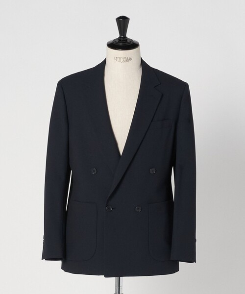 green label relaxing（グリーンレーベルリラクシング）の「A+ ポリエステル シャークスキン ダブルブレスト 4B スタンダード セットアップ ジャケット -ウォッシャブル・ストレッチ-（テーラードジャケット・メンズ・ブラウン系/ネイビー・XL/L/M/S）」の19枚目の写真